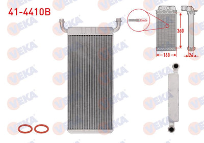 Veka 41-4410B Heater Core Brazing (5.5mm Fin) Volkswagen Crafter 2.0 — Heater & Blower
