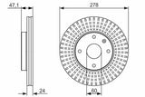 BOSCH Brake Disc 0986479649 - 2 Pack for Chevrolet Epica 2007 — Brake Rotors & Drums