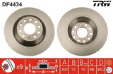 TRW DF4434 Rear Brake Disc 302mm for Audi A6 C6 (04-11) — Brake Rotors & Drums