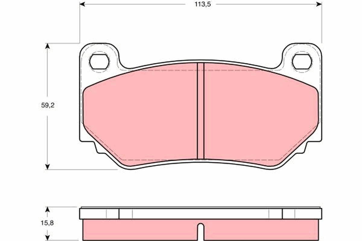 TRW GDB1568 Brake Pad Front Mg F 1.8 01-02 Mg Tf 1.8 02-05 113mm — Brake Pads