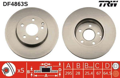 TRW DF4863S Brake Disc Front Mercedes W204 S204 C204 W212 S212 A207 R172 — Brake Rotors & Drums
