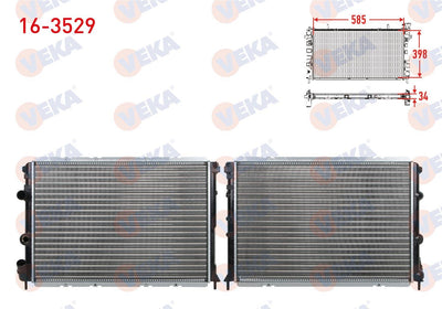 Veka 16-3529 Water Radiator Mechanical Renault Megane I (Ba0 / 1) 1.4i 16V Kusaklı M-T 1996-2003 — Radiators & Fans