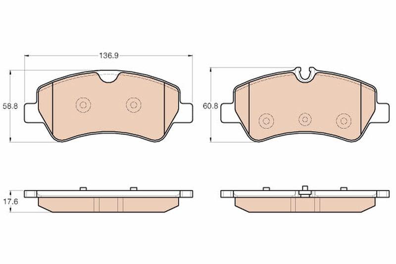 TRW GDB1968 Rear Brake Pad Ford Transit Custom V362/V363, Tourneo Connect 2012- — Brake Pads