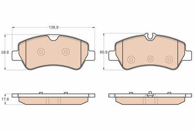 TRW GDB1968 Rear Brake Pad Ford Transit Custom V362/V363, Tourneo Connect 2012- — Brake Pads