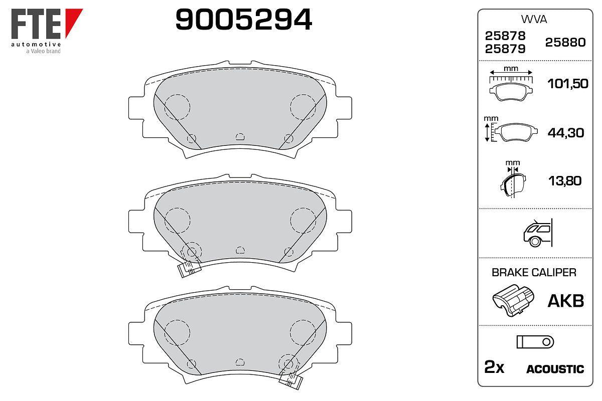 Fte 9005294 Rear Brake Pad Mazda 3 2013-> — Brake Pads