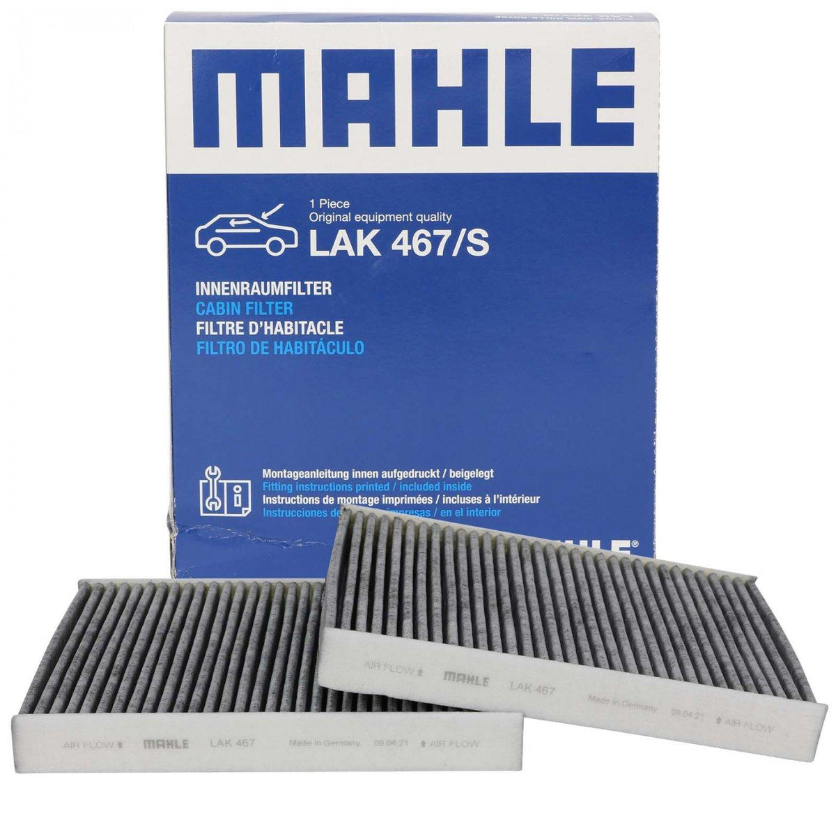 Mahle LAK467-S Bmw 5 Series F10 Body with Carbon A/C Cabin Air Filter BMW F07 F10 F11 F01 F02 F03 F04 — Air & Cabin Filters