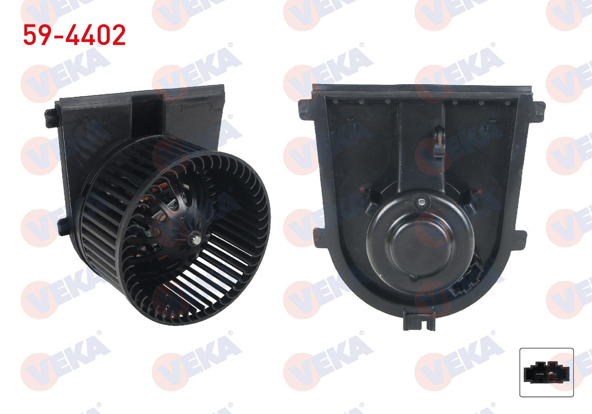Veka 59-4402 Heater Motor Bora 1998-2005 / Golf IV 1997-2005 / Polo 1994-1999 / Polo Classic 1995-2001 / A3 — Heater & Blower