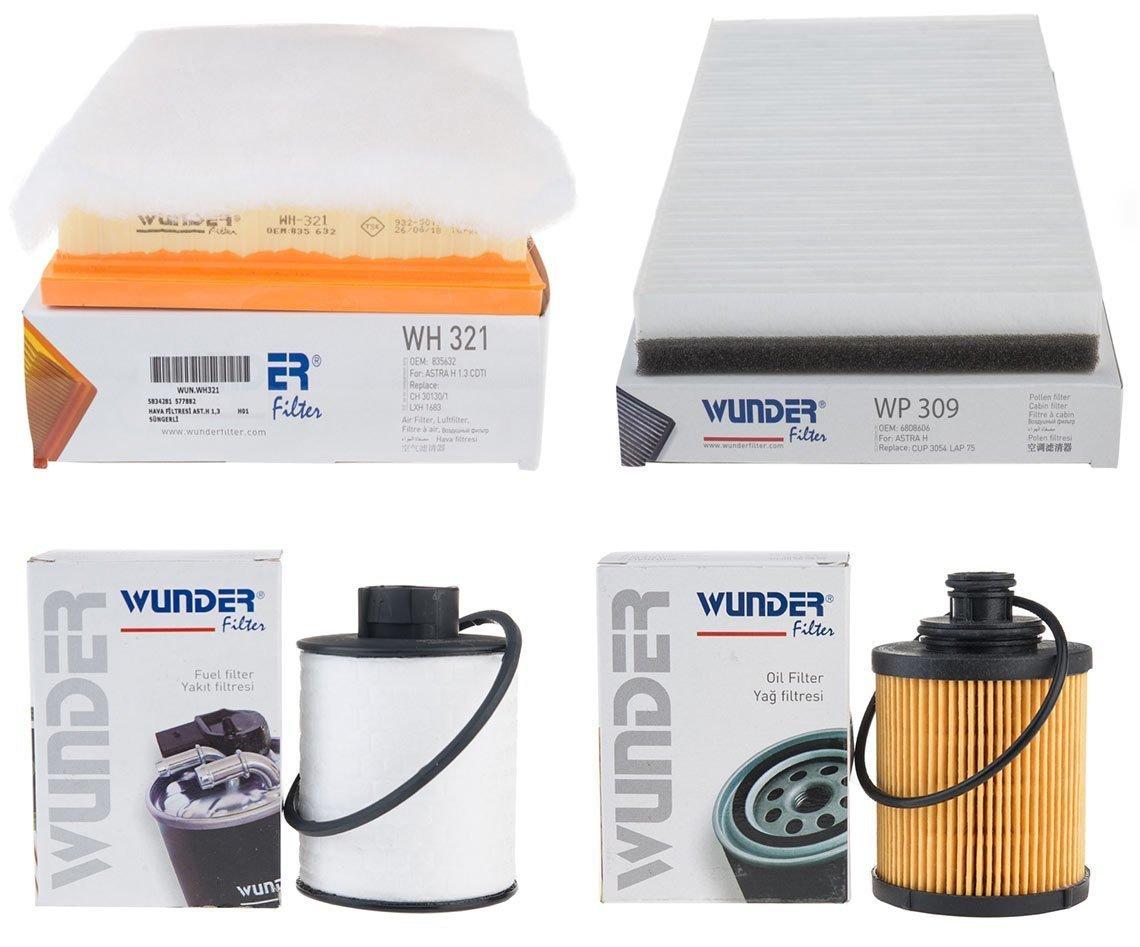 Opel Astra H 1.3 Scheduled Service Filter Set Ufi Tipli Wunder — Auto Parts Hall, Maintenance & Service Kits