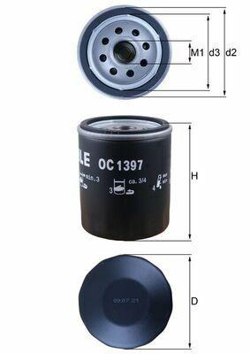 MAHLE OC1397 Oil Filter - Reliable Performance for 16-Boxer-Exp-Jumper 2.0HDi — Oil Filters