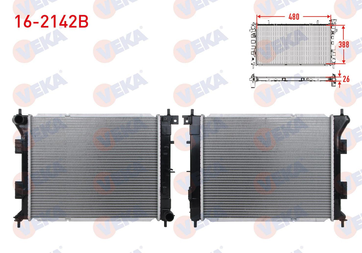 Veka 16-2142B Su Radiator Brazing Hyundai i30 (Gd) 1.6 CRDi M-T Ac + /-2011