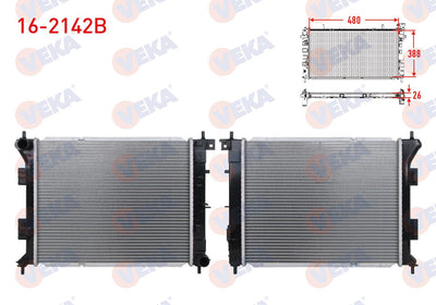 Veka 16-2142B Water Radiator Brazing Hyundai i30 (Gd) 1.6 CRDi M-T Ac + /-2011 — Radiators & Fans