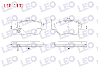 LEO L10-1132 Brake Pad Front Opel Corsa D 1.2 2006-2014 /Corsa D 1.0 75 Hp 2006-2014 — Brake Pads
