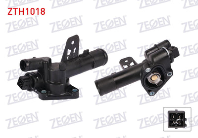 Zegen ZTH1018 Thermostat Complete with Switch with Bracket 89 C Euro 4 Clio 1.5 dCi 1998-2012 / Kan — Water Pump & Thermostat
