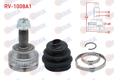Veka RV-1008A1 CV Joint Left-Right Front Outer Land Rover Freelander (Ln) 1.8 16V with ABS 60 Oute — Axles, CV Joints & Boots
