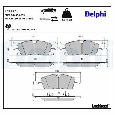 Delphi LP2275 Brake Pad — Brake Pads