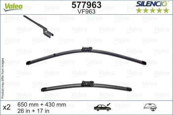 VALEO Wiper Blade Set - 26 Inch & 17 Inch Wiper Blades for Right-Hand Drive Vehicles — Wipers