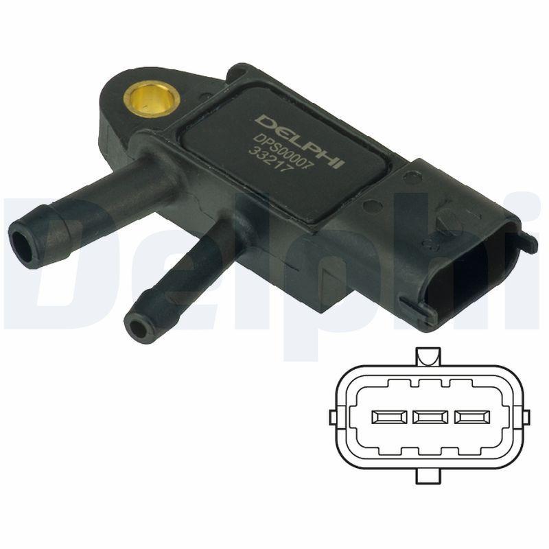 Delphi DPS00007 Pressure Sensor Exhaust Linea/Doblo/Fiorino/500/500L/Idea 1.3-2.0 Mjt Astra H/Ve — Vehicle Sensors & Switches