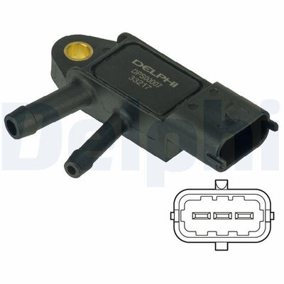Delphi DPS00007 Pressure Sensor Exhaust Linea/Doblo/Fiorino/500/500L/Idea 1.3-2.0 Mjt Astra H/Ve — Vehicle Sensors & Switches
