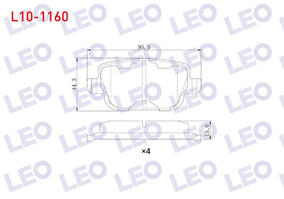 LEO L10-1160 Brake Pad Rear Mondeo IV 1.6 TI-Vct 2007-2014 / Mondeo IV 2.2 TDCi 2007-2014 / Mondeo IV 2.0 TDCi 2 — Brake Pads