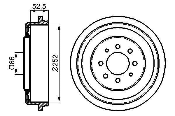 Bosch 0986477067 Brake Drum Rear Renault Kangoo 03- / Nissan Kubistar / Transit V184 01-06 Set of 2 — Brake Rotors & Drums