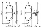 BOSCH Brake Pads - Front Set for Range Rover Velar 2.0