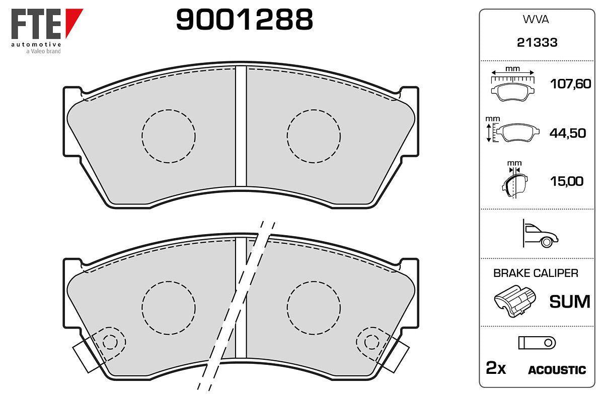 Fte 9001288 Front Brake Pad Suzuki Alto 94-02 Swift I II 90-96 Indıca 03-08 Indıgo 03-> Cappucıno 92-95 — Brake Pads