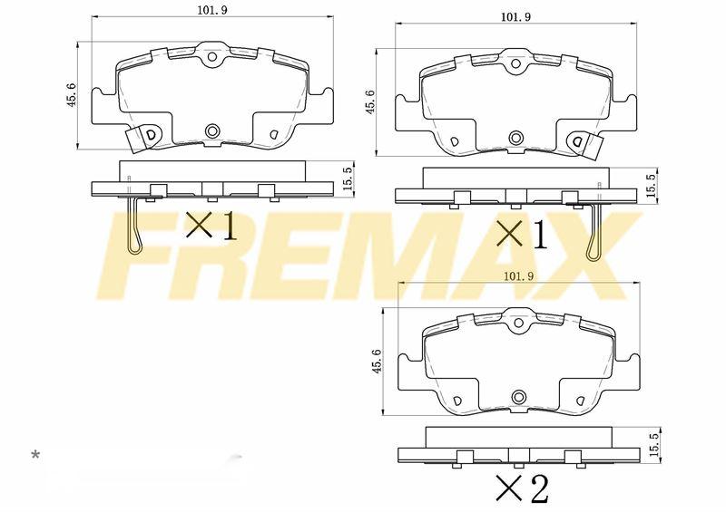 Fremax FBP-1526 Rear Brake Pad (Corbon Formula) Toyota Auris 2007-2012-Corolla 1.4 D4d-1.6 Corolla 2007-2012 — Brake Pads