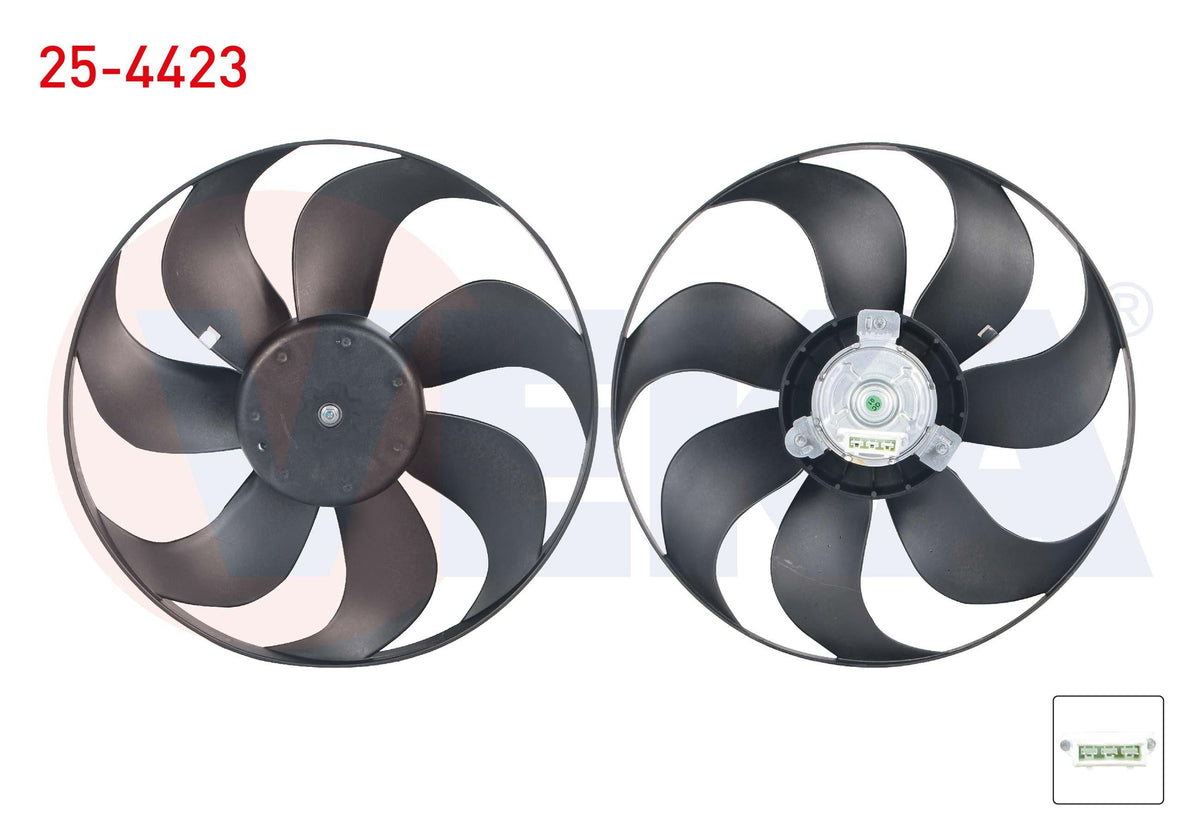 Veka 25-4423 Fan Motor (Motor + Pervane) Water Radiator Volkswagen Polo (6N1) 1.4 1994-1999 — Motors, Pumps & Antennas