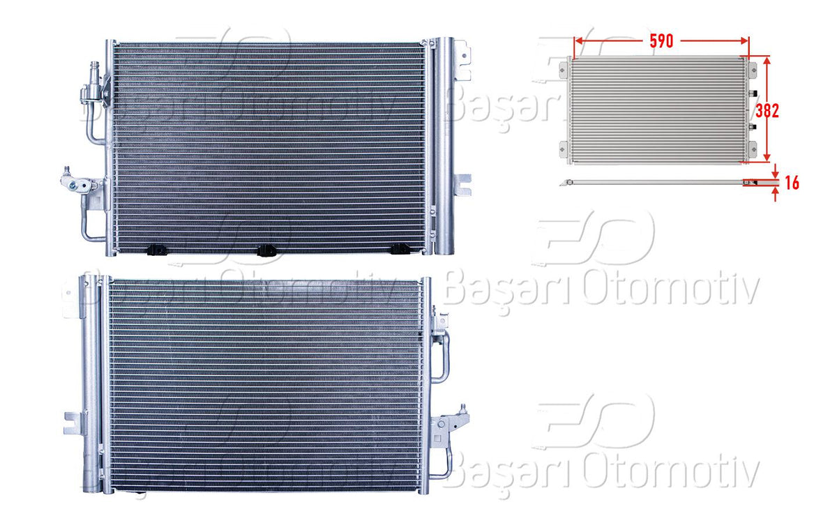 Wisco 2143042-00 A/C Condenser 590X382x16 Opel Astra H Zafira B 1.4 1.6 04 > — Condensers & Evaporators