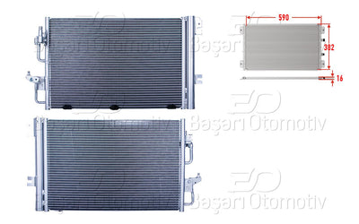 Wisco 2143042-00 A/C Condenser 590X382x16 Opel Astra H Zafira B 1.4 1.6 04 > — Condensers & Evaporators