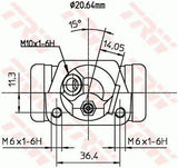 TRW BWF191 Brake Cylinder - Wheel Cylinder — Brake Hydraulics