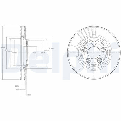 Delphi BG3511 Brake Disc Jaguar S-Type Front Set — Brake Rotors & Drums