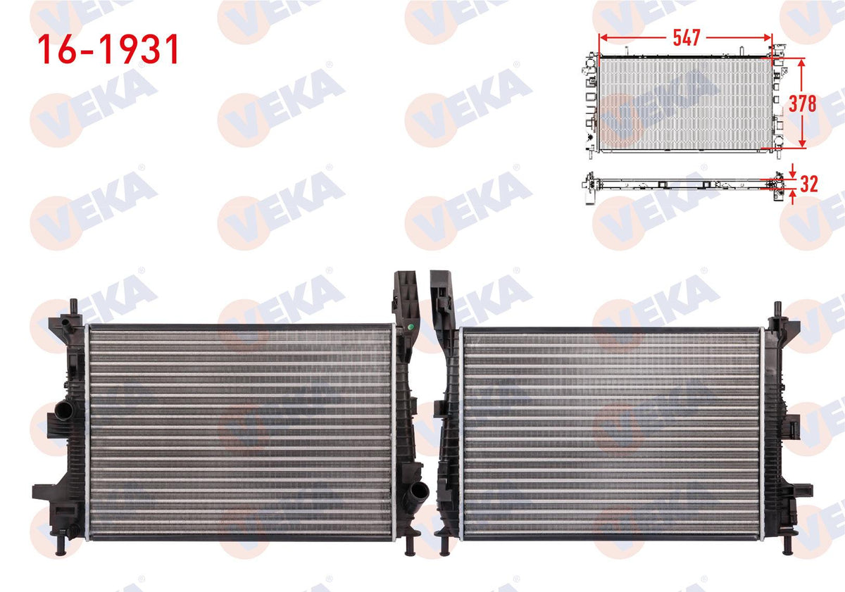Veka 16-1931 Su Radiator Mechanical Ford Focus III 1.0 Ecoboost M-T Ac + /-2011-2015 — Radiators & Fans