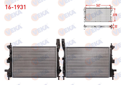 Veka 16-1931 Water Radiator Mechanical Ford Focus III 1.0 Ecoboost M-T Ac + /-2011-2015 — Radiators & Fans