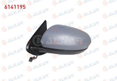 Alkar 6141195 Outer Rear View Mirror Left Electric Heated Primed Blind Spot 7 Pin Dacia Duster 2017 — Mirrors