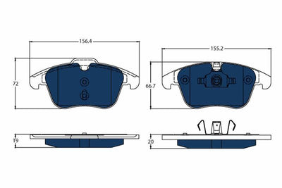 TRW GDB1683BTE Rear Brake Pad S-Max Galaxy III S60 S80 V60 V70 Xc60 Xc70 Range Rover Evoque — Brake Pads