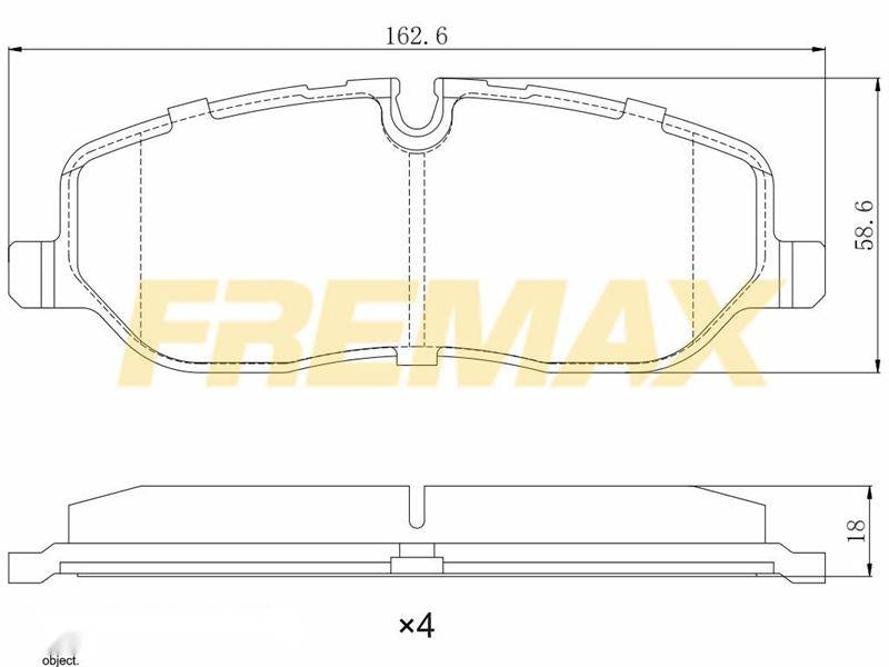 Fremax FBP-1566 Front Brake Pad (Corbon Formula) Range Rover Discovery-Sport-III-IV 2003-2013 — Brake Pads