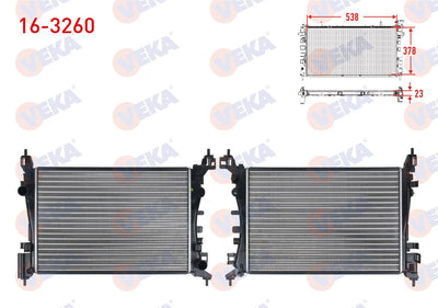 Veka 16-3260 Water Radiator Mechanical Opel Corsa D 1.2 (Xel) (Xer) M-T Ac + 2006-2014 — Radiators & Fans