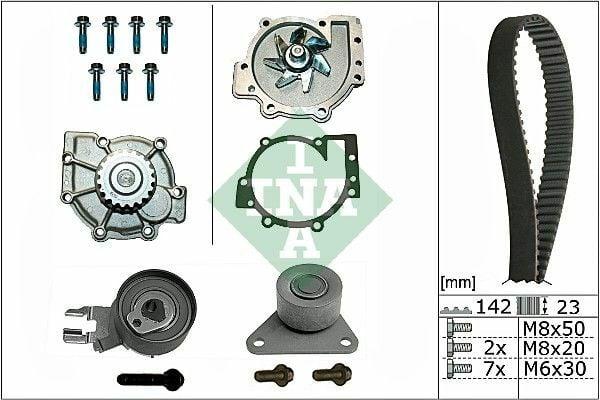 INA 530046730 - Volvo Water Pump & Timing Belt Set for S40/S60/V40/V70/S80/V60 (1.6-1.8-2.0 B) — Water Pump & Thermostat