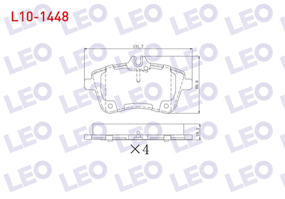 LEO L10-1448 Brake Pad Front Mercedes B Series (W245) B 200 CDI 2005-2011 / Mercedes A Series (W169) A 200 2004 — Brake Pads