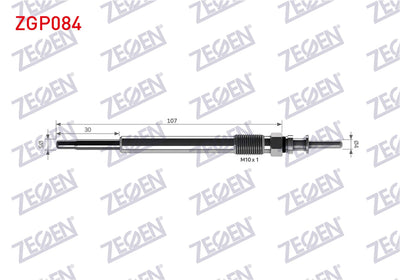 Zegen ZGP084 Glow Plug 11V Opel Vectra B, C / Zafira A / Signum 2.0, 2.2 DTi / Astra G / Omega B 2.2 DTi — Coils & Plugs