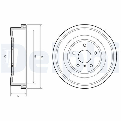 Delphi BF669 Rear Brake Drum Ford New Courier 1.0 Ecoboost 1.5 Ecoblue 2022 > — Brake Rotors & Drums