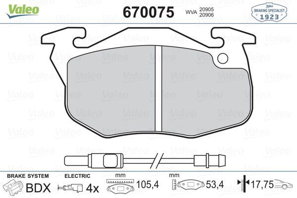 Valeo 670075 Brake Pad Front R9 R11 R19 Ym 92- — Brake Pads