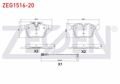 Zegen ZEG1516-20 Brake Pad with Connector Rear Mercedes C Series (W205) C 200 Bluetec 2014-/ C 220 Bluetec 2014 — Brake Pads