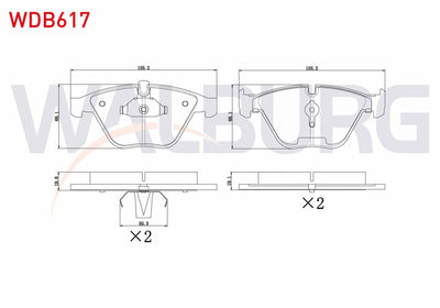 WALBURG WDB617 Brake Pad Front BMW 3 Series (E90) 318 i 2005-2011 / (E90) 320 i 2005-2011 / (E90) 320 D 2005-201 — Brake Pads
