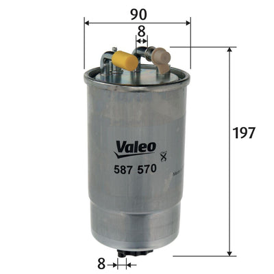Valeo 587570 Fuel Filter Opel Corsa D 1.3 CDTi 07-Z13dt-Dth — Fuel Delivery