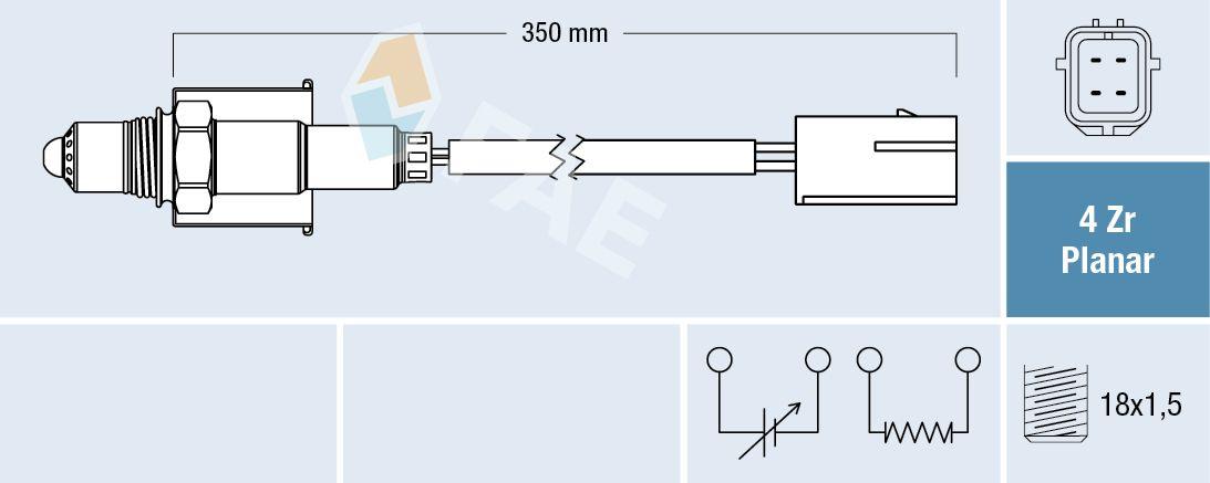 FAE 77661 Lambda Sensor Chevrolet Kalos/Aveo 1.4 09-11 — Oxygen & Air-Fuel