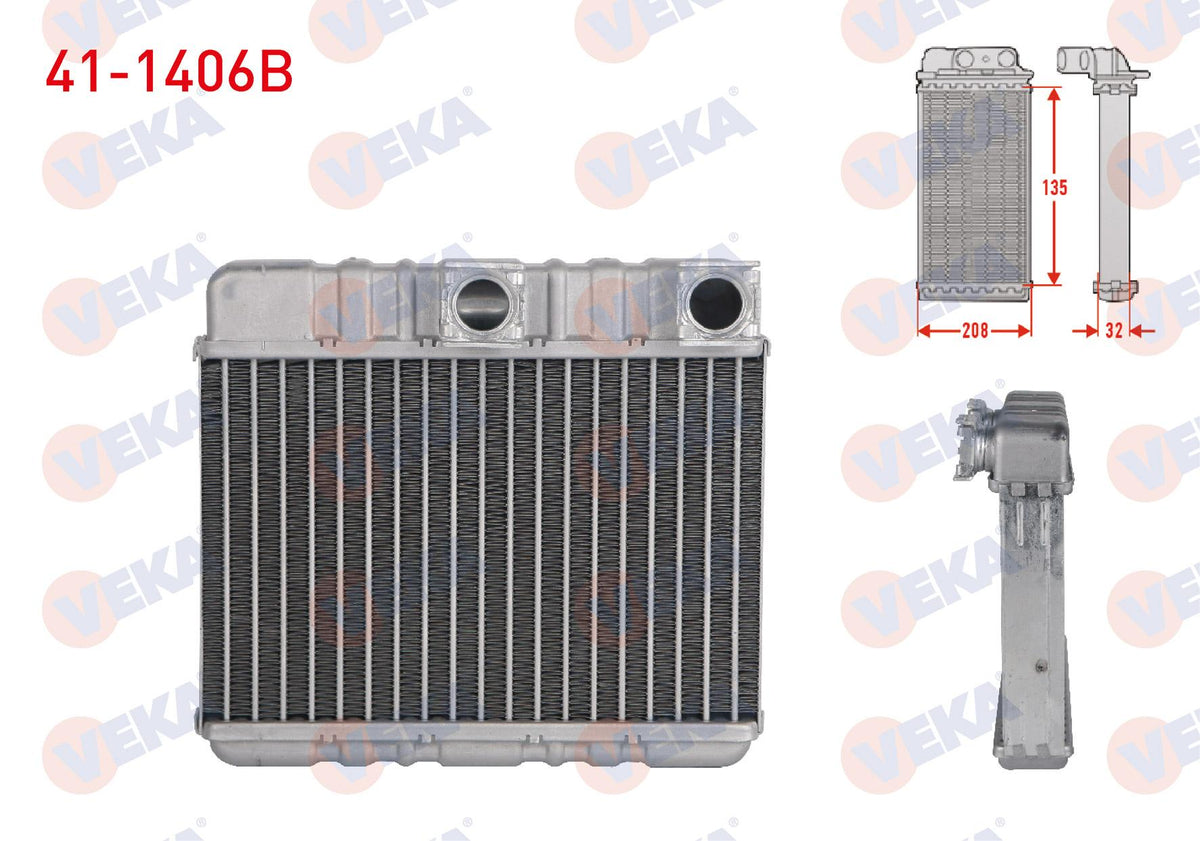 Veka 41-1406B Heater Core Brazing BMW with A/C 3 Series (E46) 316i-318i-320D-320i-328i-330i 1998-2005 / X3 — Heater & Blower