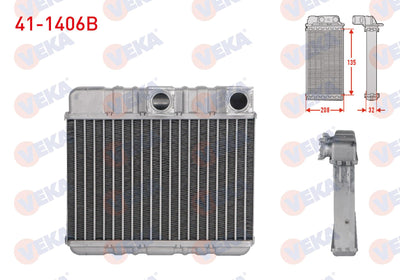 Veka 41-1406B Heater Core Brazing BMW with A/C 3 Series (E46) 316i-318i-320D-320i-328i-330i 1998-2005 / X3 — Heater & Blower