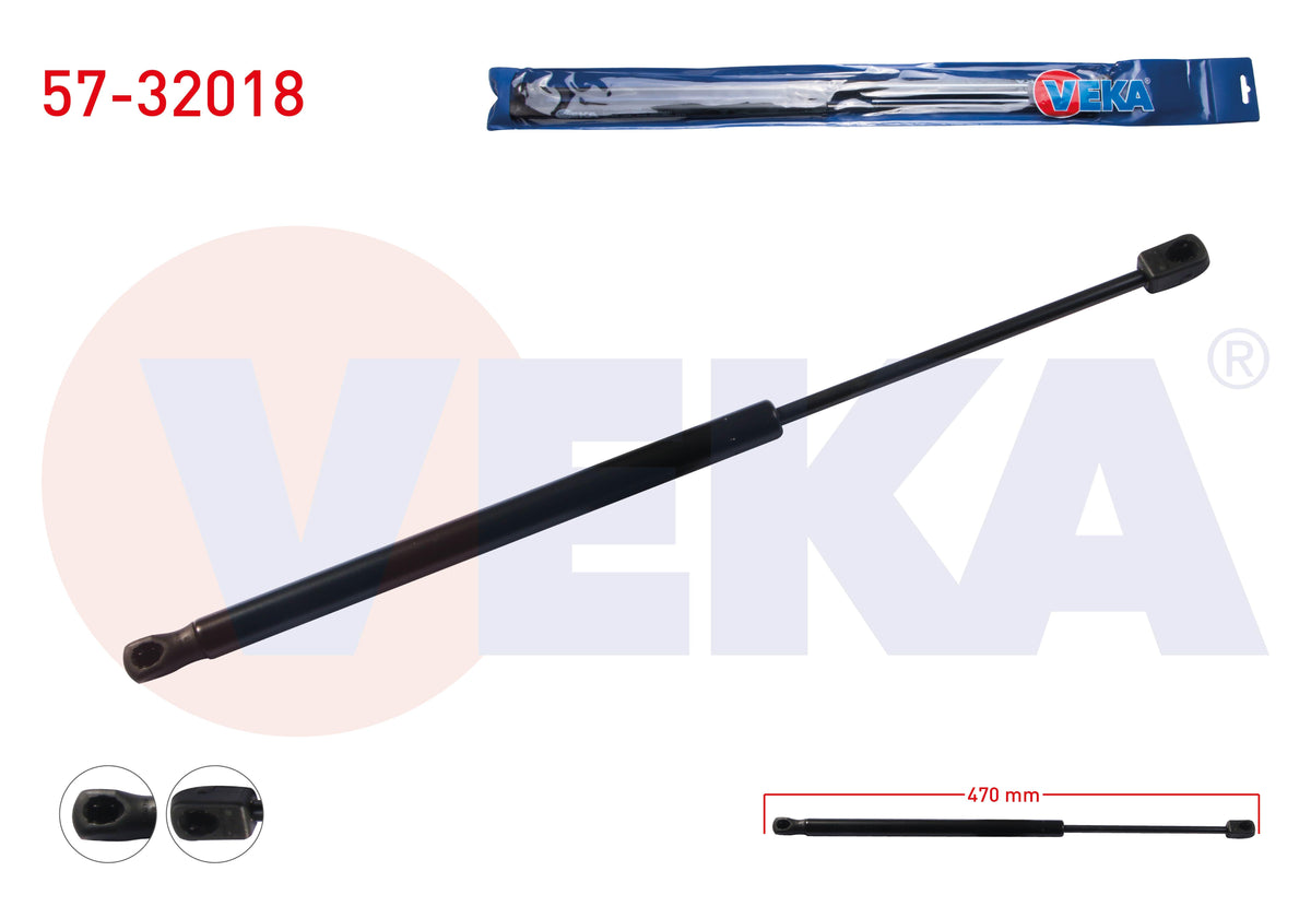Veka 57-32018 Trunk Gas Strut 470mm / 560N Opel Vectra B 5 Door 1995-2003 — Support Rods & Struts